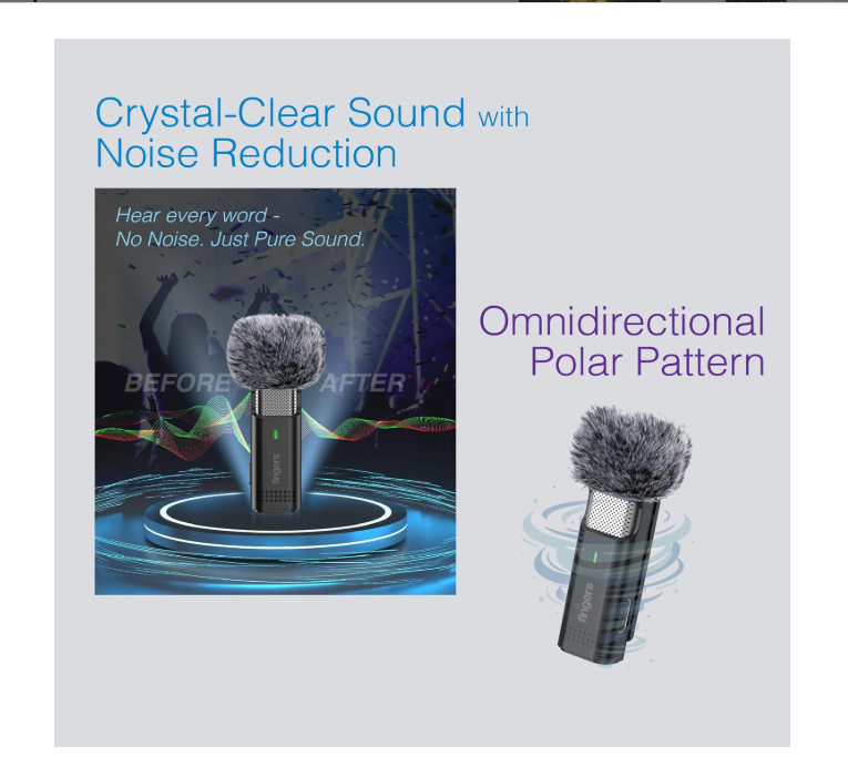 Fingeres Duo-PhoneMic-TypeC Laveliar Wireless Microphone